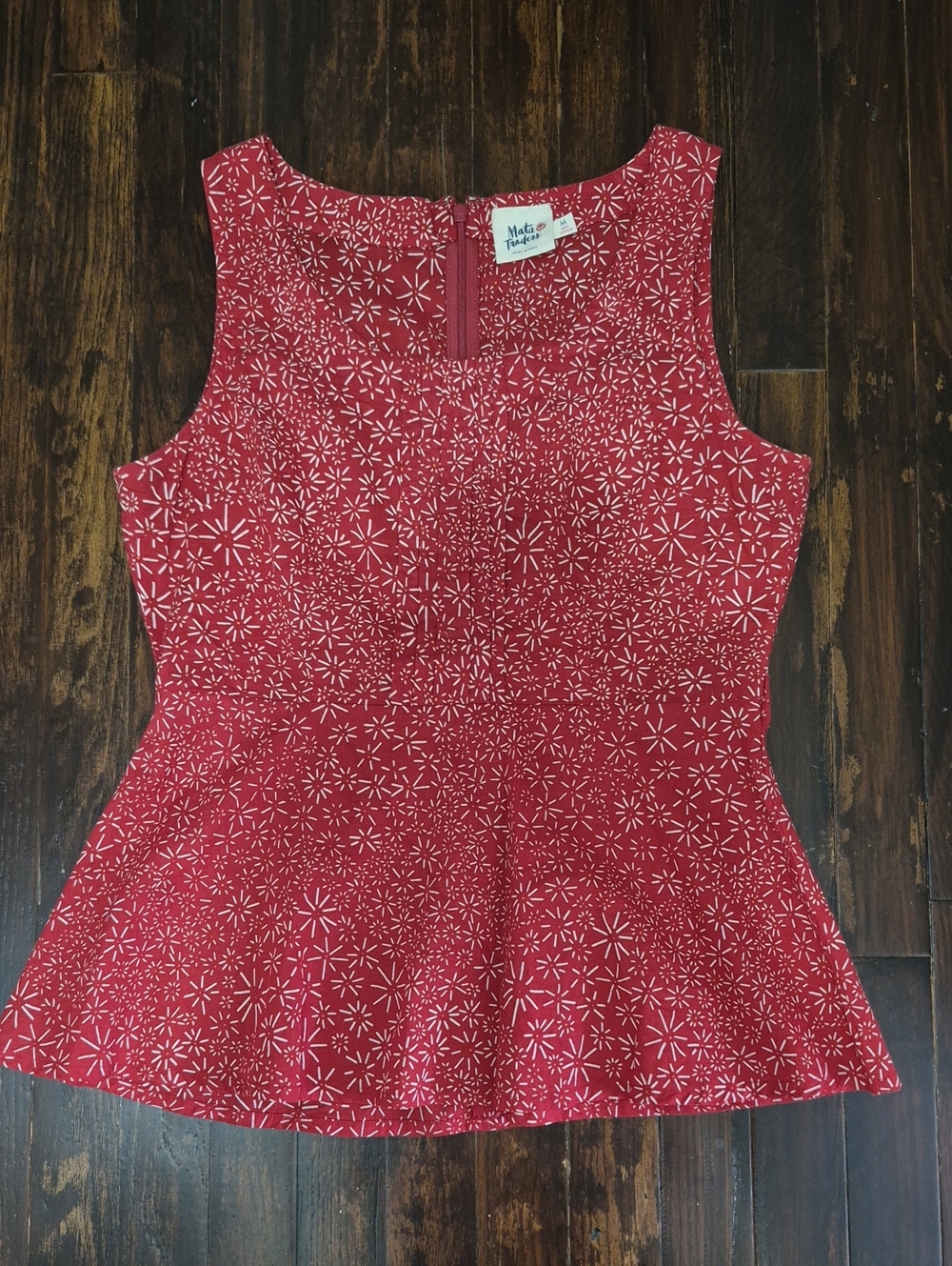Maeve Mata Traders Red Sleeveless Peplum Top
